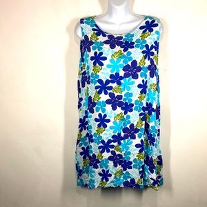 Hibiscus Collection Hawaii blue floral swim cover up size one size